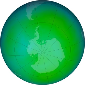 Antarctic ozone map for 2013-12